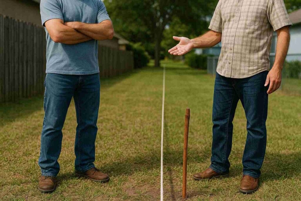 neighbors at marked property line